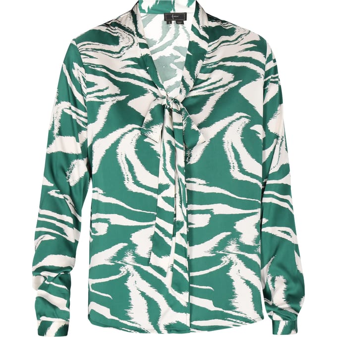Faina Blouse Dames Groen gebroken wit