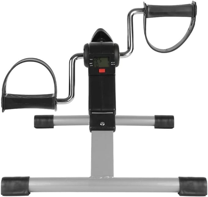 Opvouwbare pedaaltrainer - Mini hometrainer - Thuisconditie opbouwen - Instelbare weerstand - 35 cm hoog - Grijs