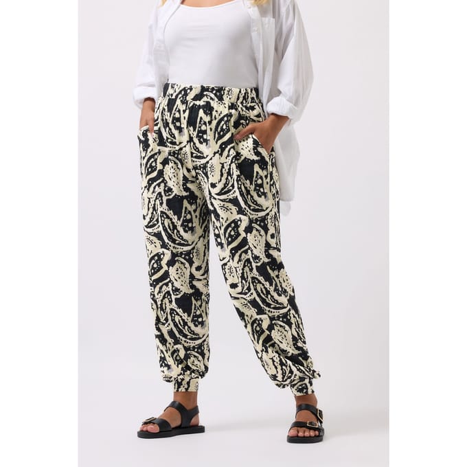 Yours Zwarte Paisley Harembroek Met Omslag Size 50-52