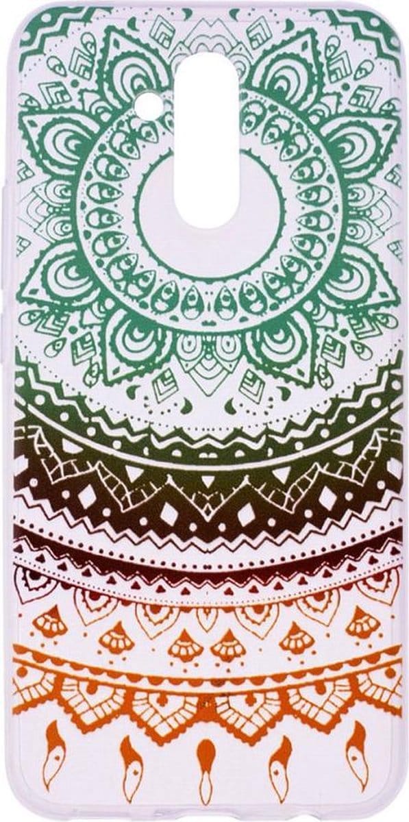 Shop4 - Huawei Mate 20 Lite Hoesje - Zachte Back Case Gekleurde Mandala