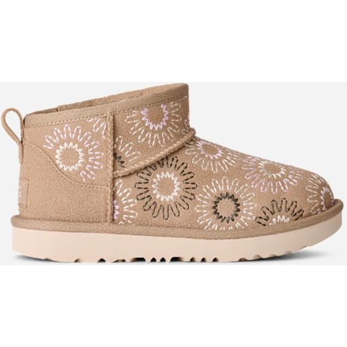 UGG® Classic Ultra Mini Sun Stitch laars in Brown, Maat 38, Suede