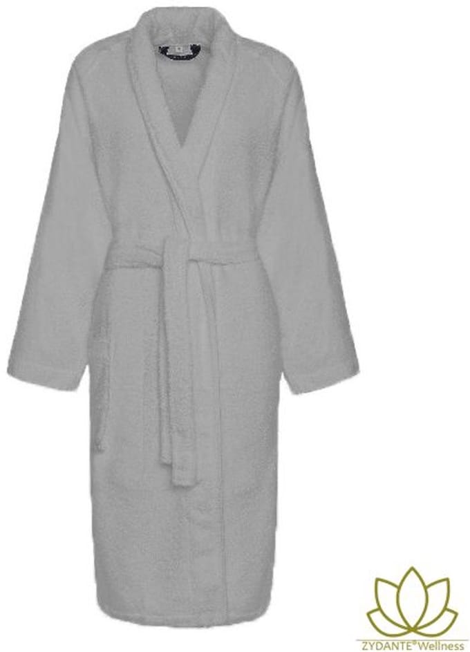 Zydante Wellness Badjas – 100% Biologisch Katoen – Luxe en Zacht – 380 gr/m² – Absorberende Badjas voor Dames en Heren - Grijs / XL