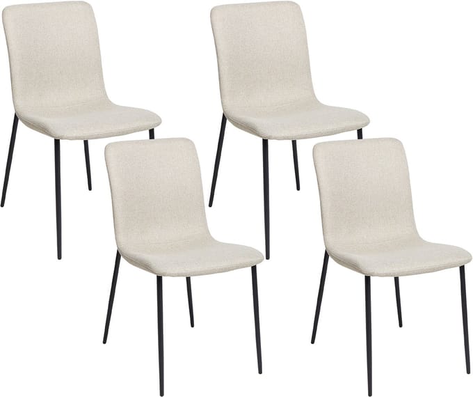GLENDIVE - Eetkamerstoel set van 4 - Lichtbeige - Polyester