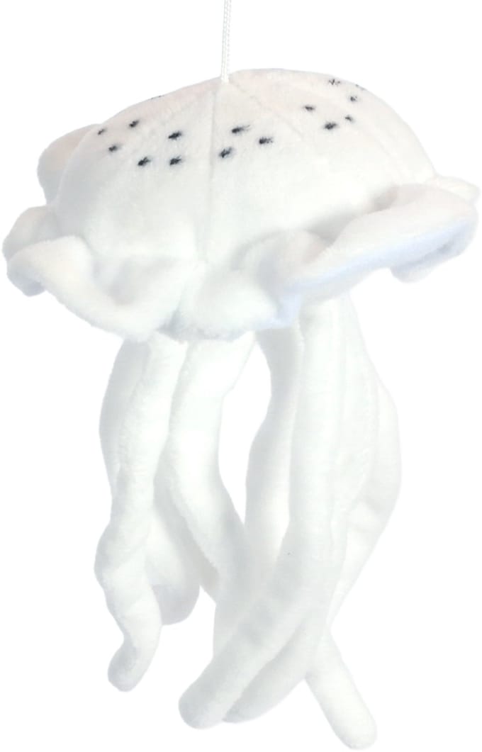 PIA Soft Toys - Pluche Knuffeldier - Witte kwal met zwarte stipjes - 12 cm