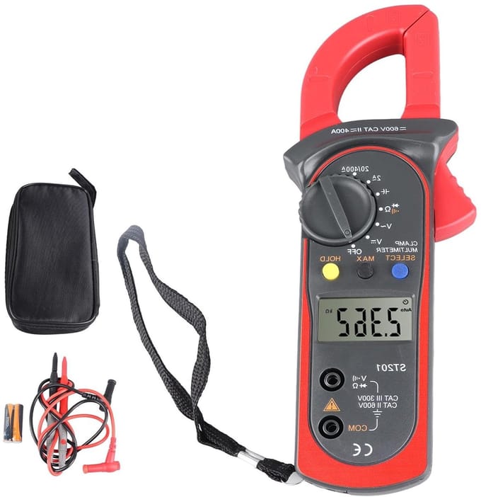 Stroomtang Multimeter - Stroommeter Tester - Elektrische Metingen - Draagbaar Digitaal Display - 400A Bereik - Zwart