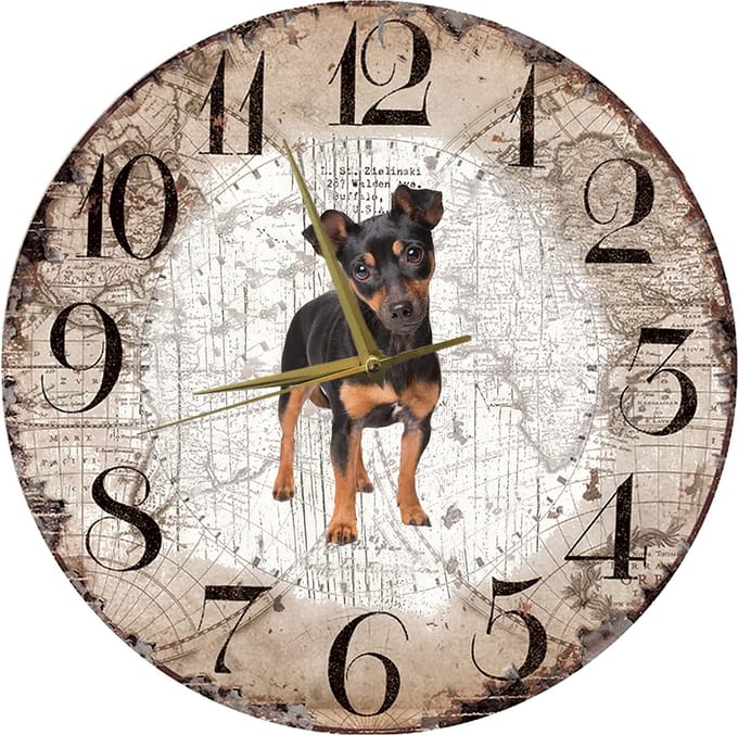 Houten Klok - 30cm - Hond - Jack Russel