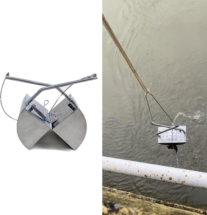 Bodem Sampler - Slib Grijper - Water Bemonstering - Roestvrij Staal - 3L Capaciteit - Zilver