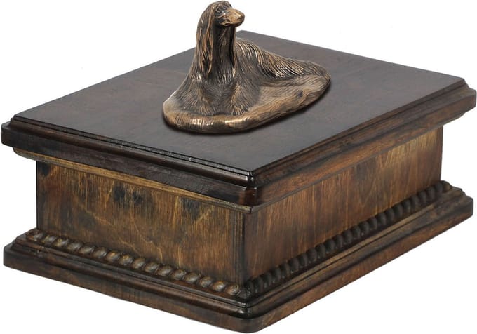 Elegante urn voor hondenas met Afghan Hound en Tazi beeldje