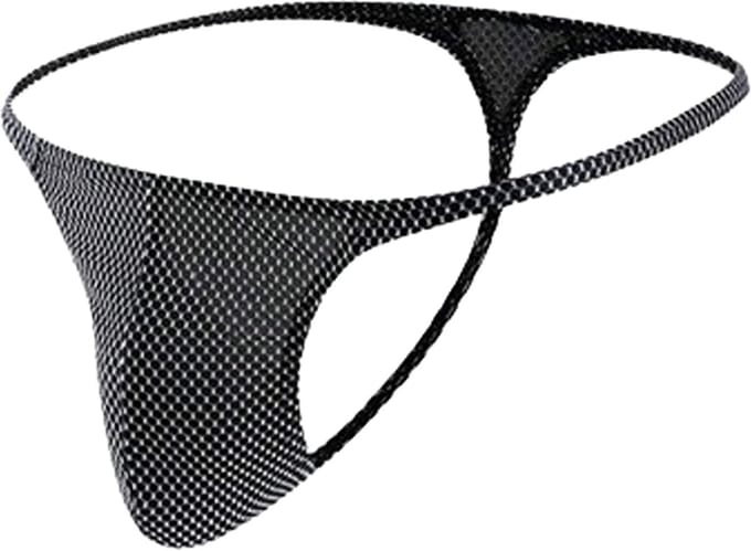 LekkerStout Heren String - Zwart/Wit - Sexy Herenondergoed | M | ( LS145 )