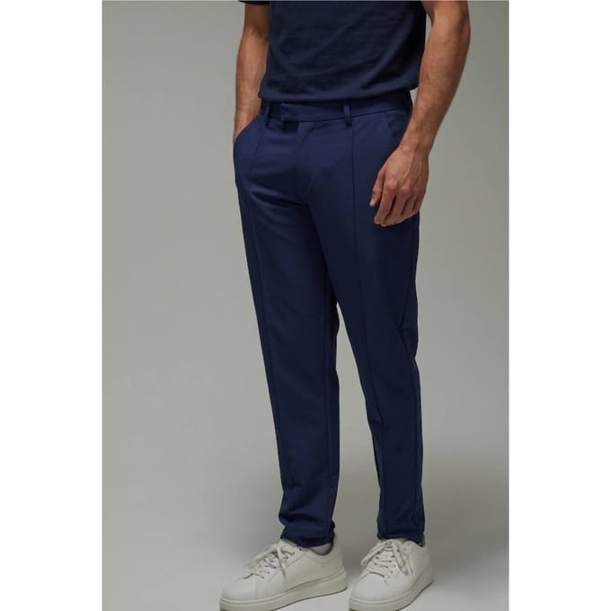 Heren Actieve Tapered Fit Golfbroek Met Pintuck | Navy | Size Medium