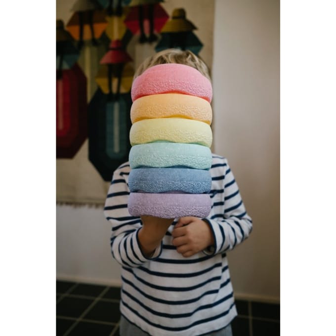Stapelstein MINI regenboog pastel 6 stks