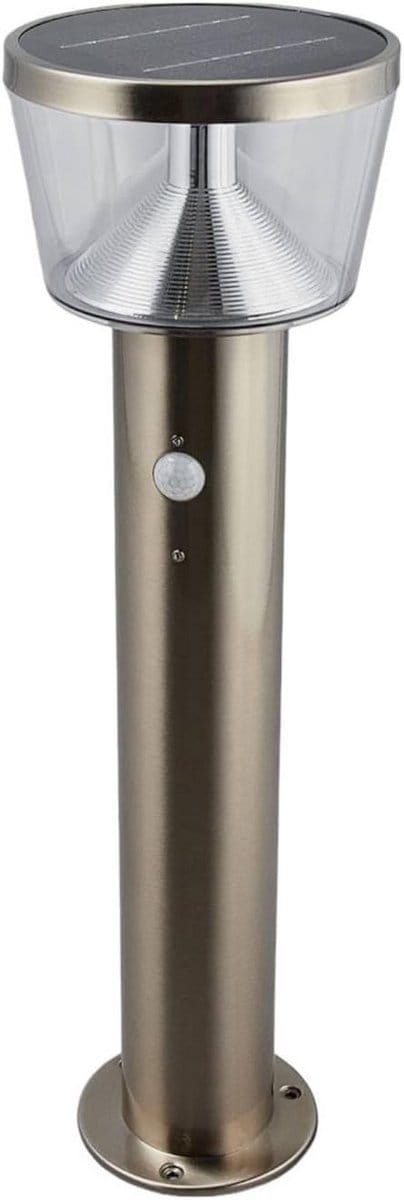 Moderne LED Solar Buitenlamp met Bewegingssensor, RVS Tuinverlichting op Zonne-energie