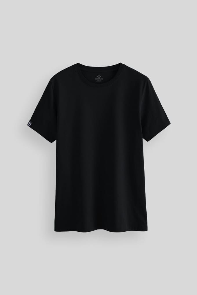 Heren Katoen Elastaan Ronde Hals T-Shirt