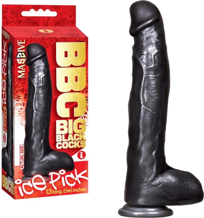 Icon - Ice Pick - Dildo - 31 x 5,3 cm - Zwart