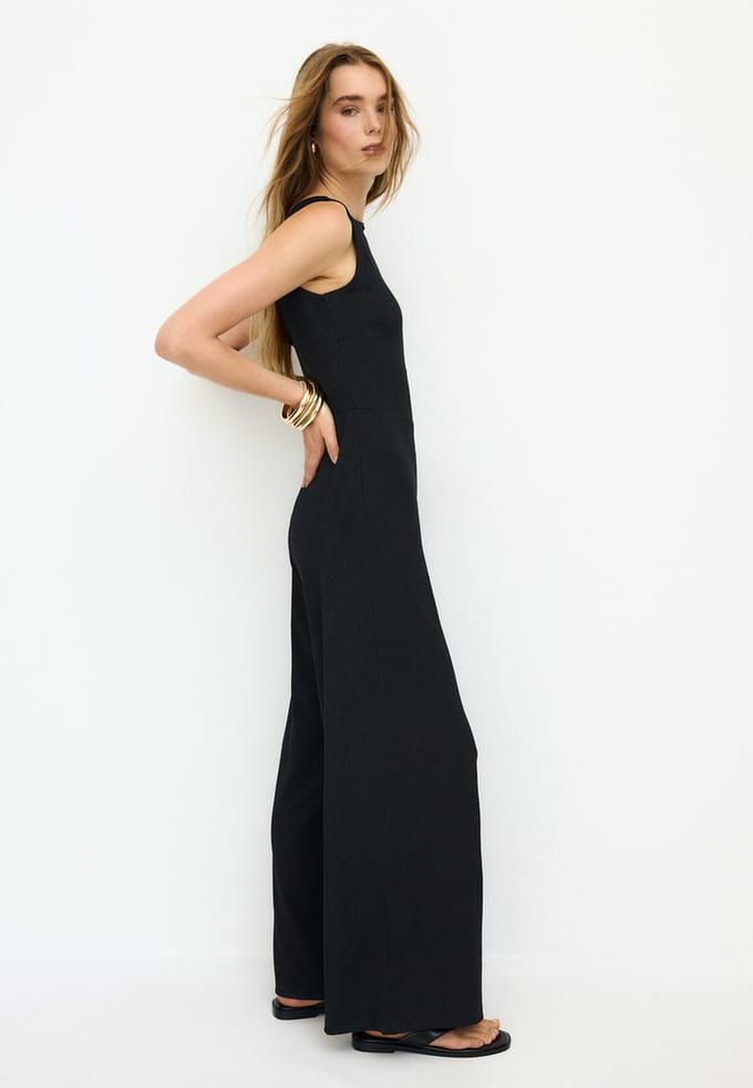 Stradivarius Mouwloze jumpsuit  Zwart S