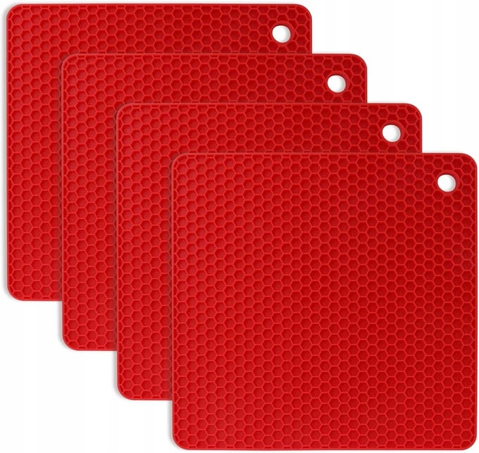 Set van 4 Antislip Siliconen Onderzetters - Hittebestendig & Multifunctioneel