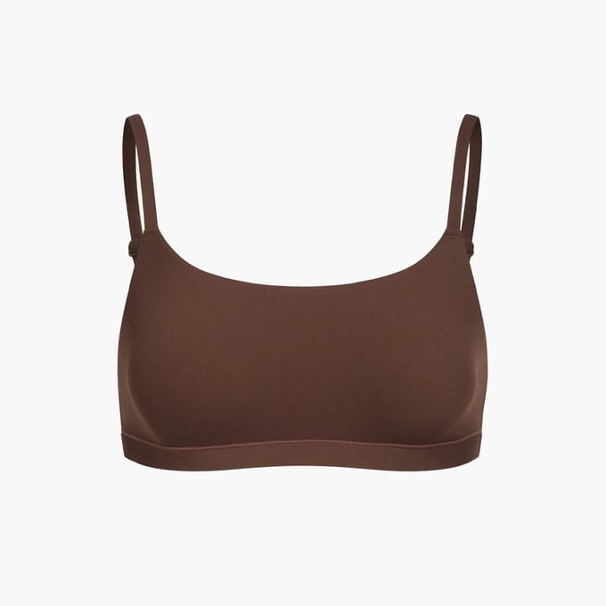 cfab - Bralette met ronde hals - Bruin - 2XL - BH Zonder Beugel Voorgevormd - Ondergoed - Naadlos
