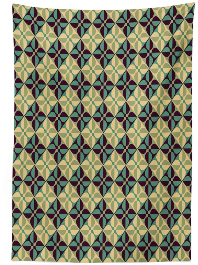 ABAKUHAUS geometrische tafelkleed – tafelkleed – multicolor, satijn 140x170
