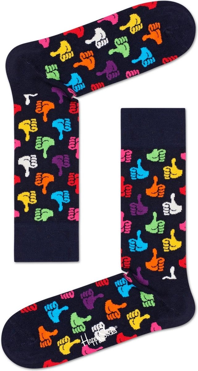 Happy Socks - Thumbs Up -  Donkerblauw multi - Unisex - Maat 41-46