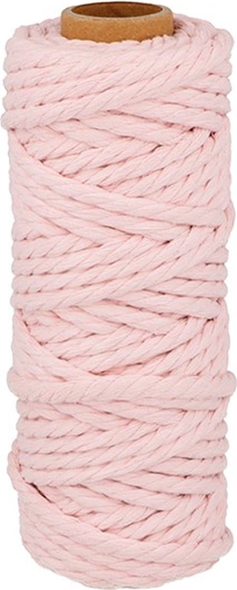 Roze katoenen koord 25 m x 6 mm - Artemio