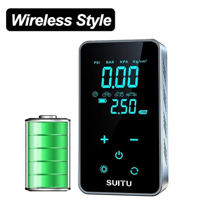 Draagbare auto elektrische slimme luchtpomp 3600mAh 150psi Mini LED digitaal touchscreen bandenpomp pomp auto motorfiets fietspomp luchtcompressor Wireless Style zwart