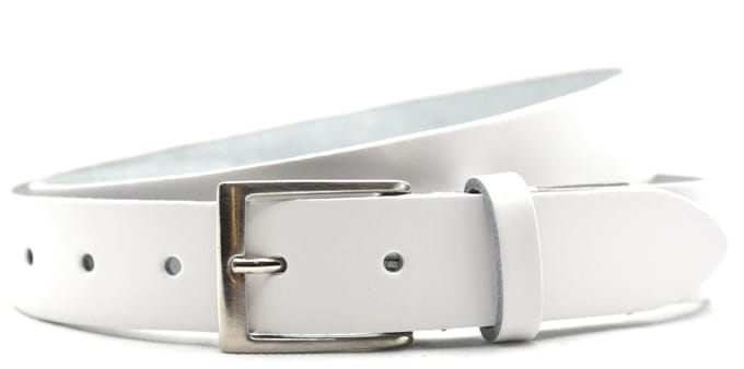 Timbelt 3cm witte riem - damesriem/herenriem - witte riem - 100% leder - Maat 85 - Totale lengte riem 100 cm