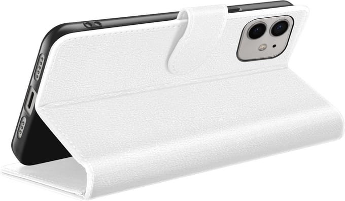 Zanae, Hoesje geschikt voor iPhone 12 / 12 Pro - Wallet Case & Magneetsluiting, Wit