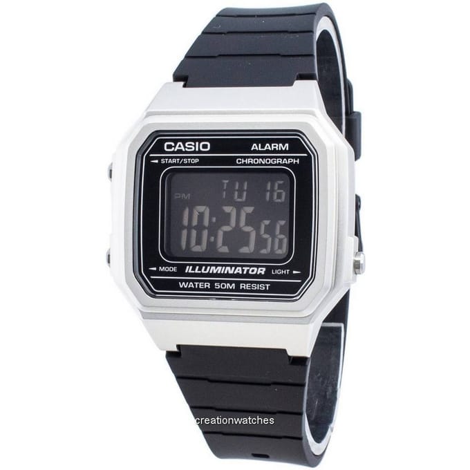 Casio W-217HM-7BVDF Illuminator Digitaal Sporthorloge - Zilver & Zwart