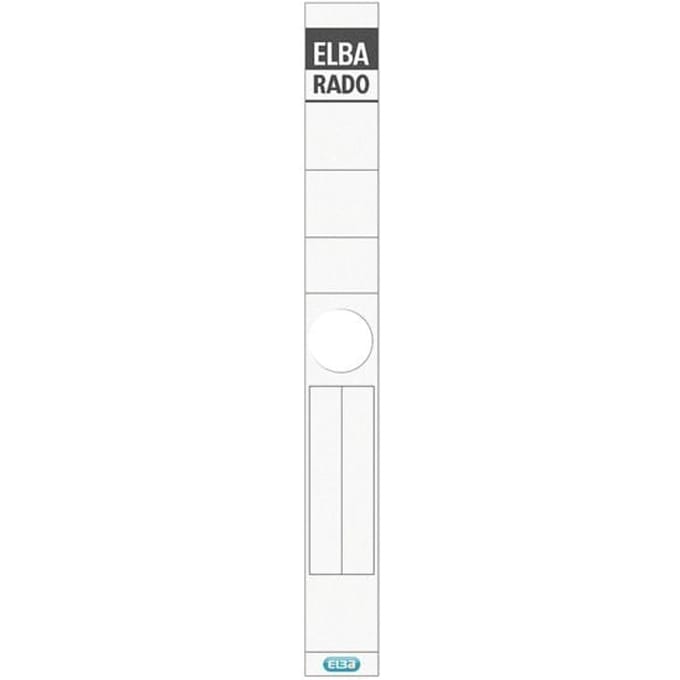 ELBA rugetiketten "ELBA RADO" - lang/smal, wit