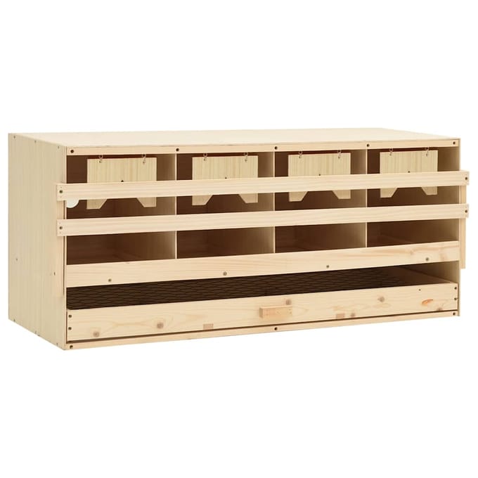 vidaXL - Kippenlegkast - 4 - compartimenten - 106x40x45 - cm - massief - grenenhout