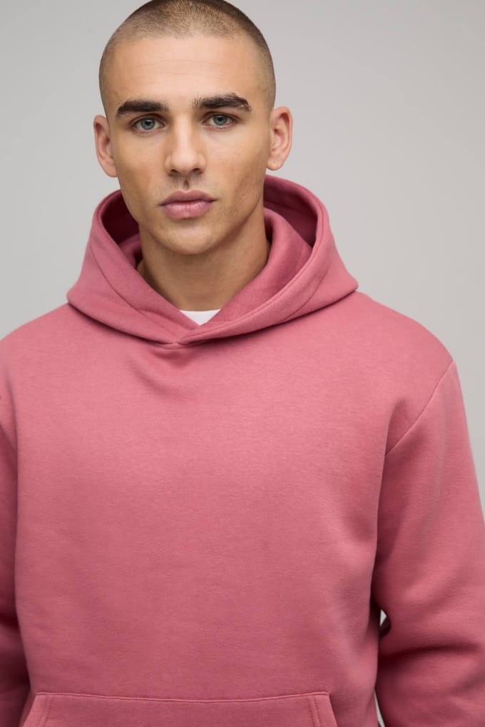 Essential Regular Fit Over the Head Hoodie | Rose | Size Small