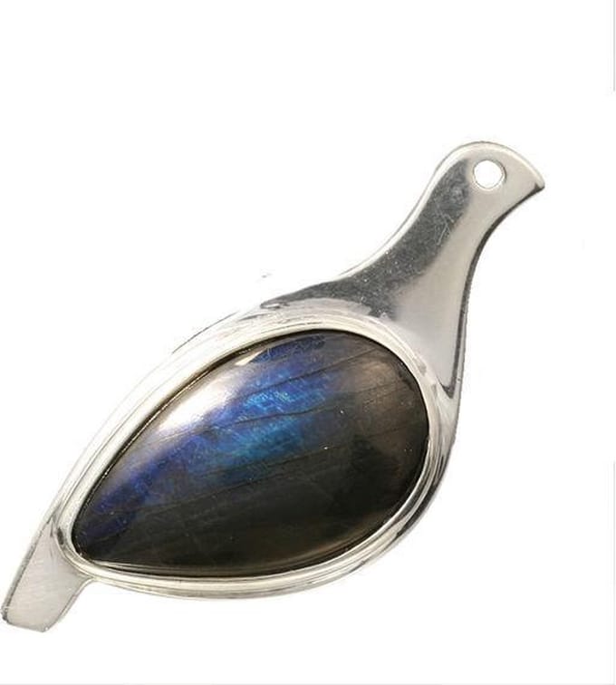 AuBor ®. Broche. Zilver. De sneeuwhoen met labradoriet.