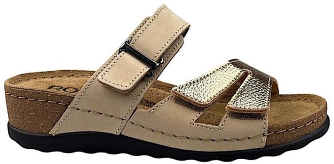 Rohde Klittenband Slipper Sleehak Beige Goud