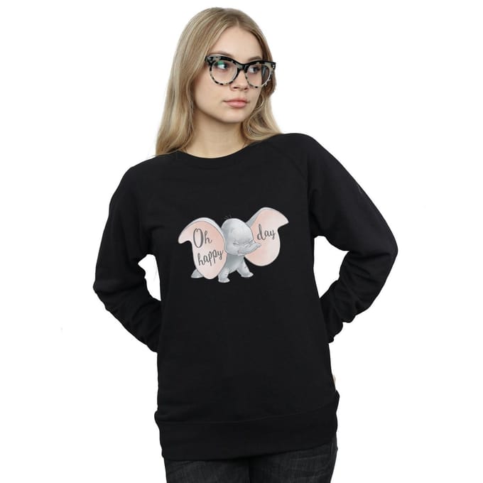 Disney Dames/Dames Dumbo Happy Day Sweatshirt (Zwart)