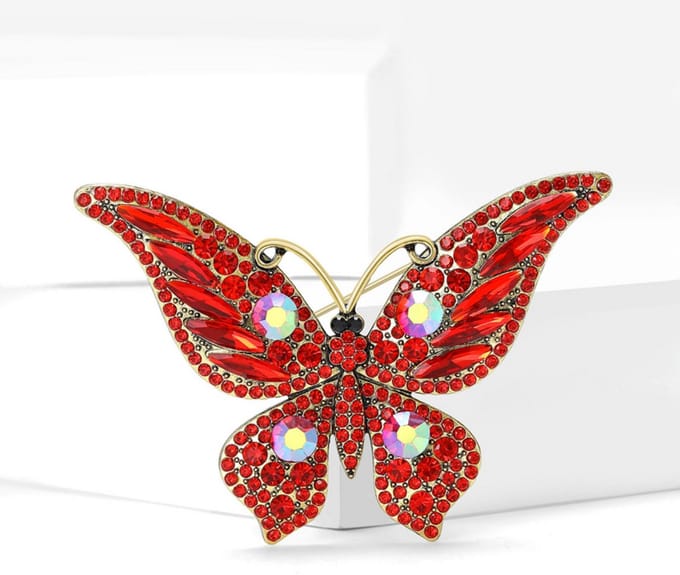 Vlinderbroche - Elegante Broche met Kristallen | Twinolo