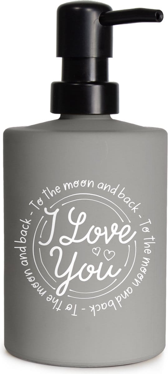 Creaties van hier - zeeppompje I love you met houten hartje - glas