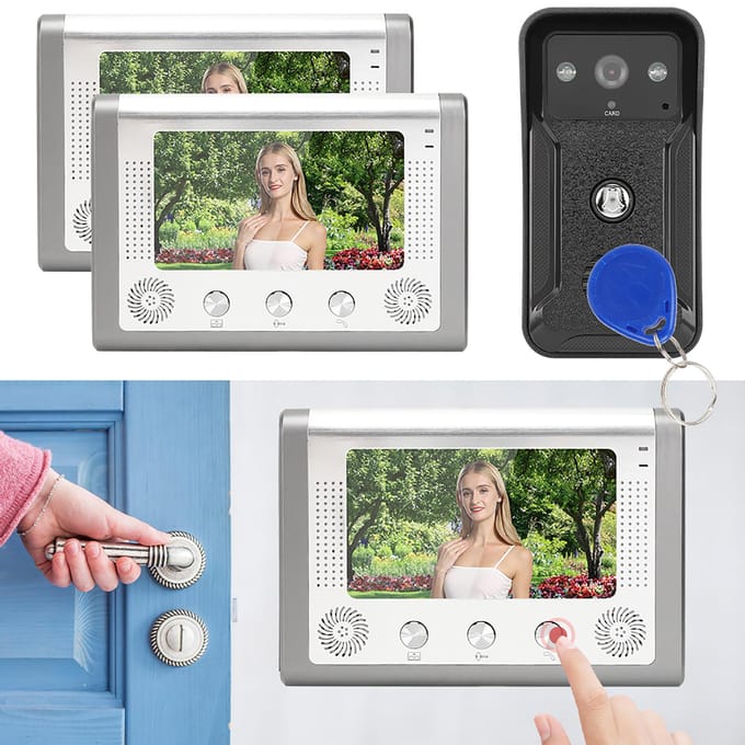 7 inch 2 Display Units Nachtzicht Deurbel TFT ID Kaart Intercom Camera Video Deurtelefoon