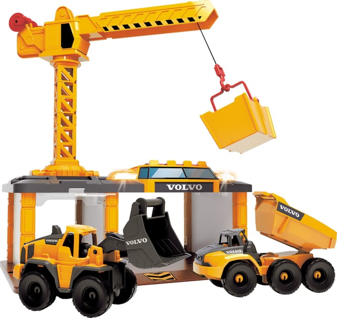 Dickie Volvo Construction Station met 2 freewheel voertuigen 16,5cm