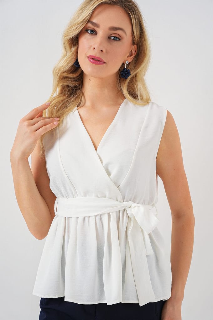 V-hals Strik Blouse