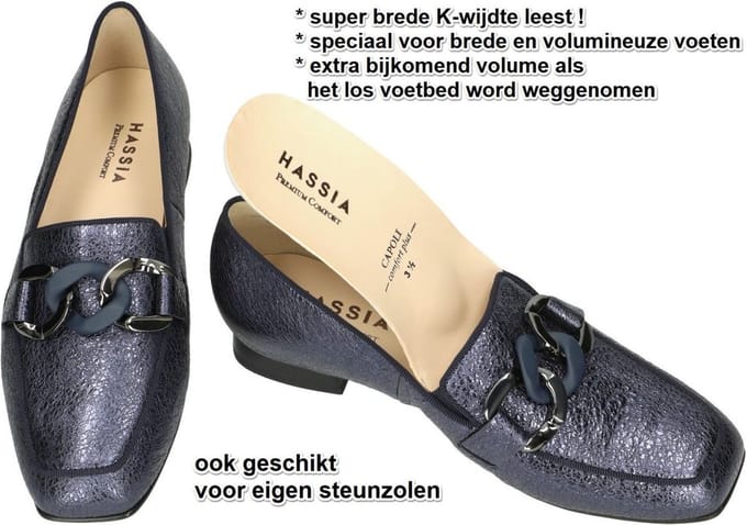 Hassia -Dames - blauw donker - pumps & hakschoenen - maat 36.5