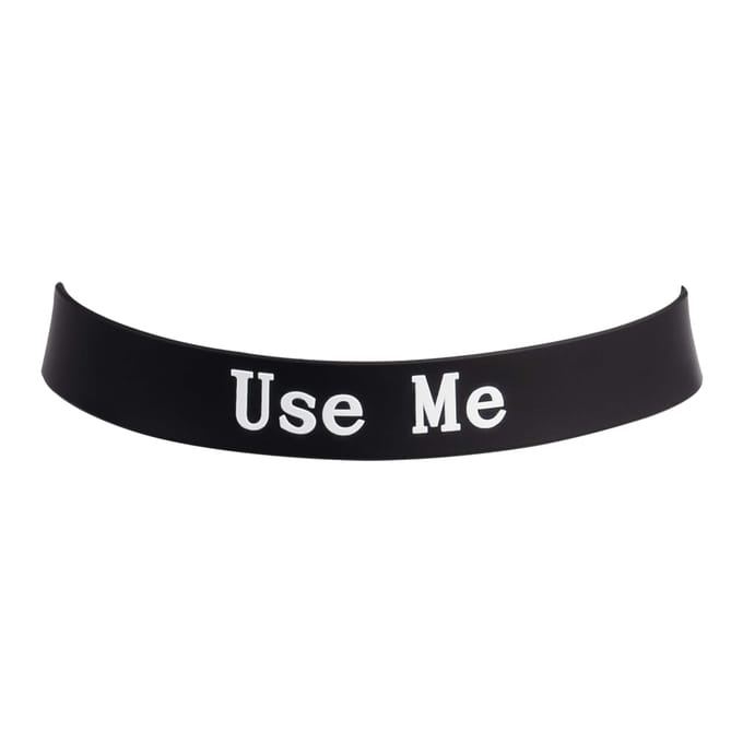Rimba - Halsband - Collar Met Tekst - USE ME - Siliconen - Zwart