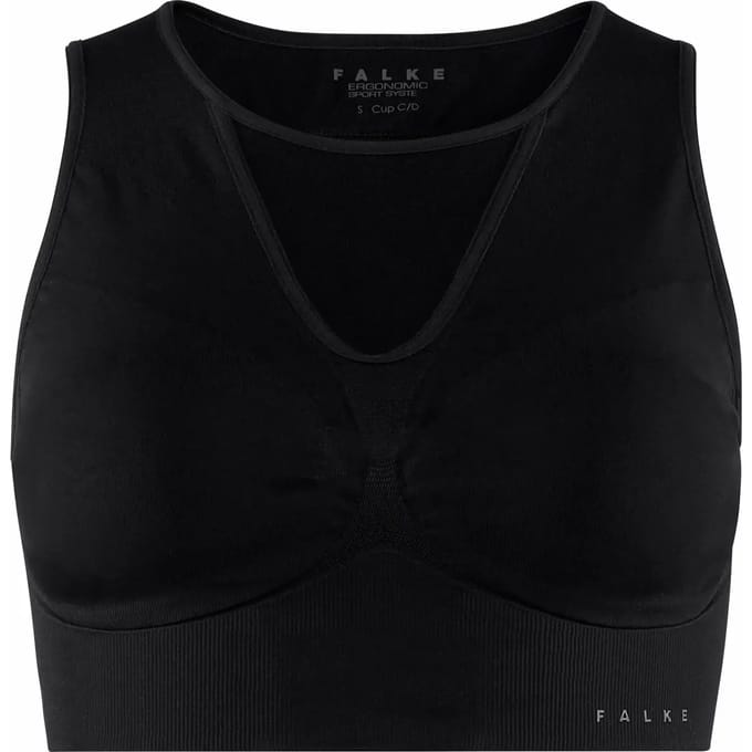 FALKE Maximum Support CUP C/D voor hoge activiteit functioneel sportbeha dames zwart - maat XS