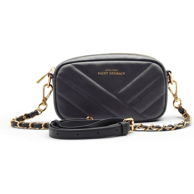 Opera – Gewatteerde mini clutch – Zwart