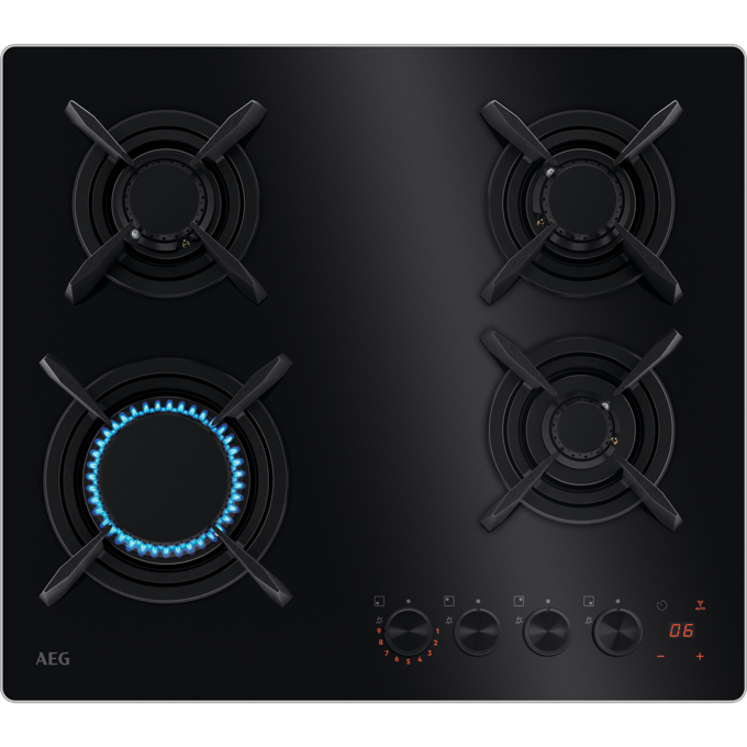 AEG 8000 Flamelight - gaskookplaat, 60 cm HKB64453NB