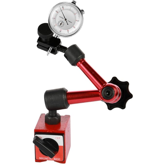 Metalen ronde meetklok en mini-flexibele magnetische basishouder, beugelgereedschapsset 0-10mm black