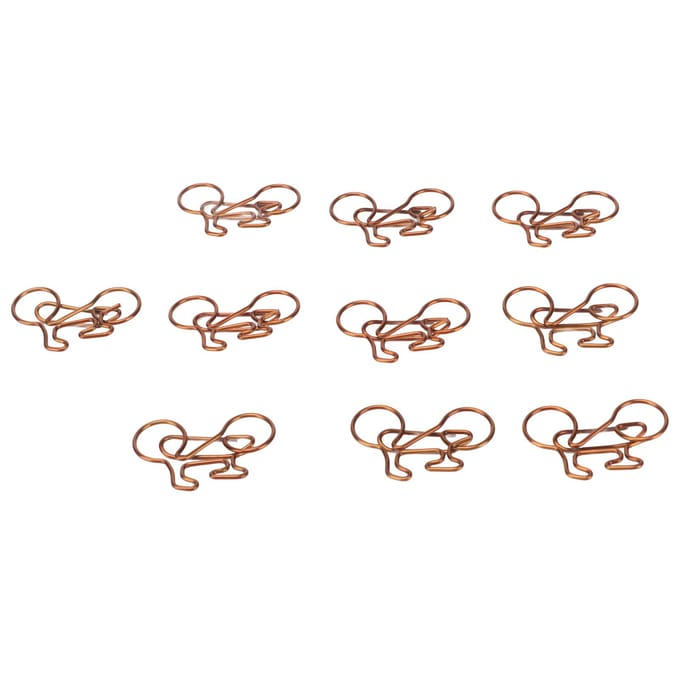 100 Stuks Grappige Paperclips Schattige Fietsvorm Galvaniseerproces Paperclips voor Kantoren Thuis brown