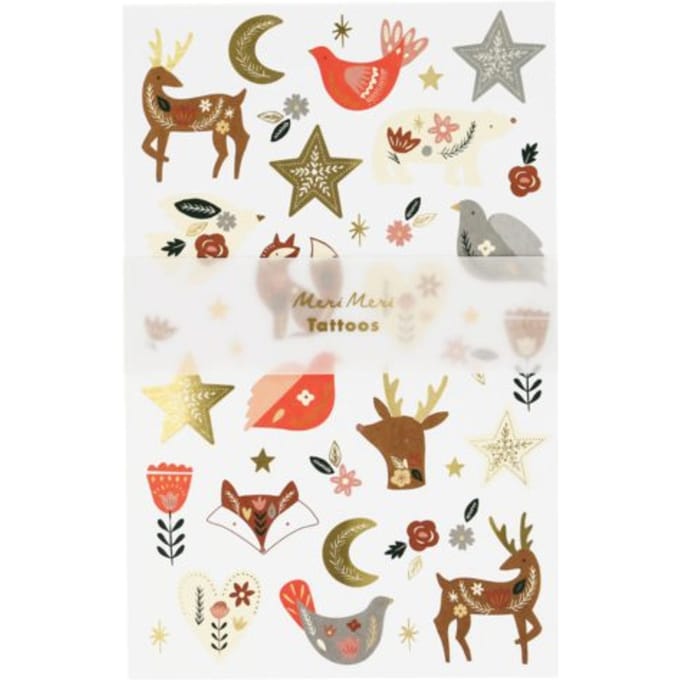 Meri meri kerst - tattoos folk woodland