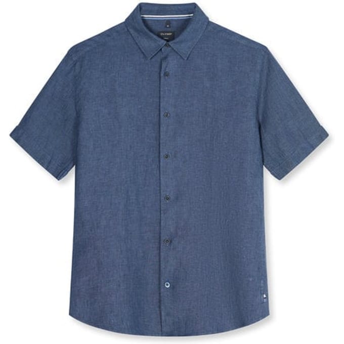 OLYMP Casual Overhemd, Regular Fit, Kent, Koningsblauw