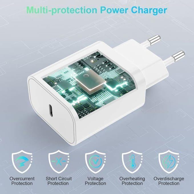 Chargeur Rapide - Apple - iPhone 16 - 20W - USB-C - Câble 2m