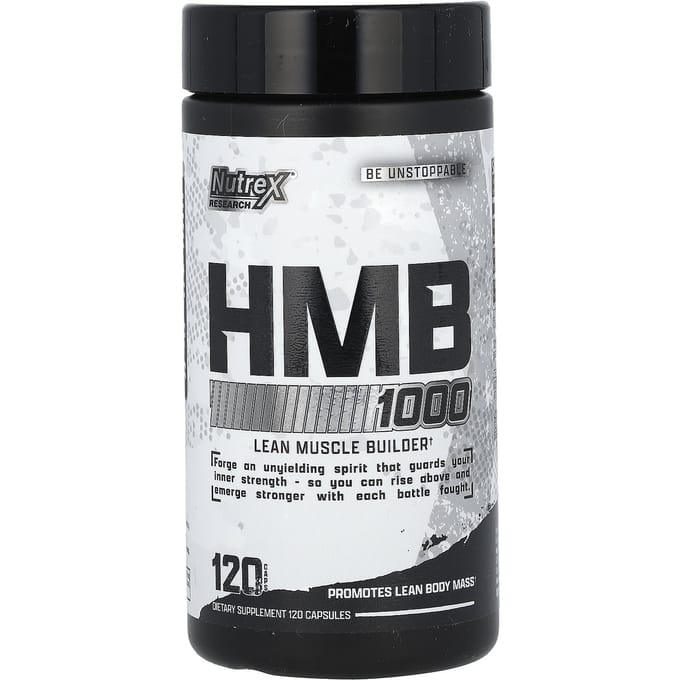 Nutrex - HMB 1000 - ß-Hydroxy ß-Methylbutyrate - Calcium HMB - 120 Capsules - 60 Servings - Spier & Kracht